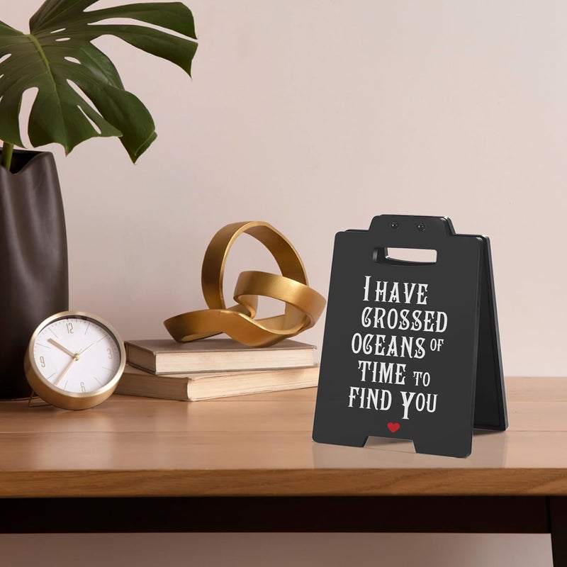 MAMAGIFTREE Valentine’s Day Romantic Gifts for Her or Him, "I Have Crossed Oceans of Time to Find You" Anniversary Gothic Love Sign, Dark Goth Couple Gifts for Girlfriend, Boyfriend, Wife, Husband - Image 4